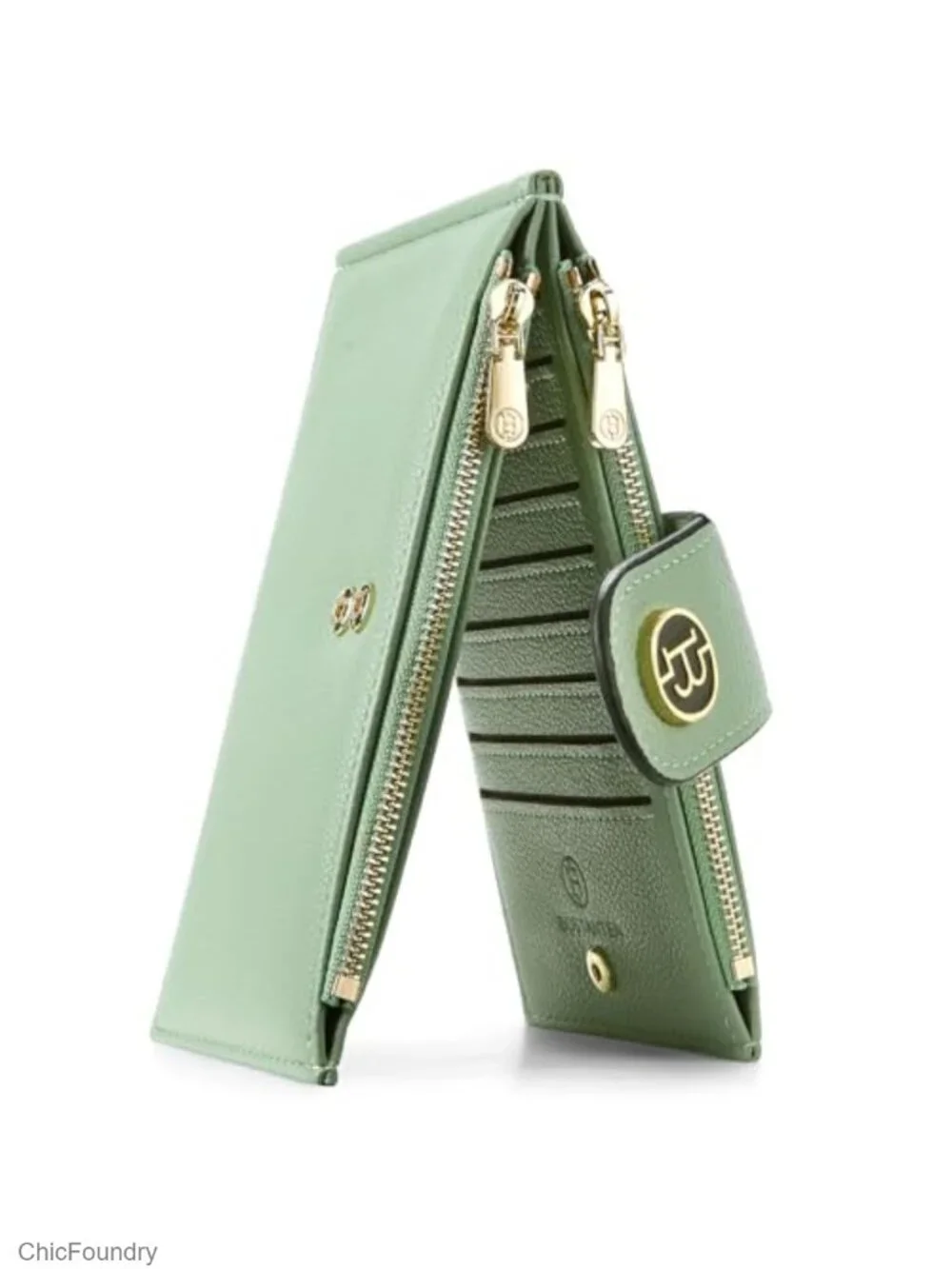 Genuine Leather RFID Blocking Bifold Wallet with 16 Card Slots for Women